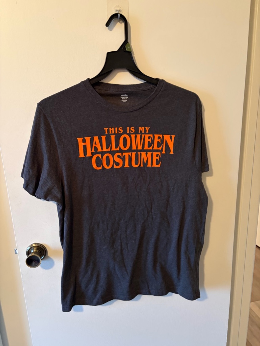 Black Halloween Costume T-Shirt with Orange Print